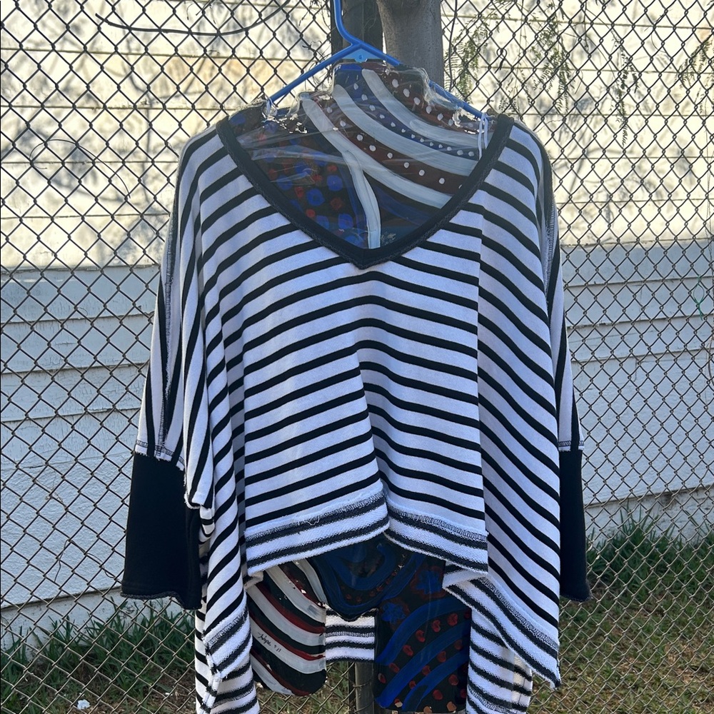 Black and White Striped Top